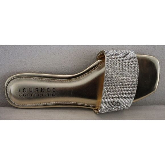 Journee Collection 007226 Women's Sz 7 Gold Embellished Grayce Slide Sandals - Picture 8 of 13